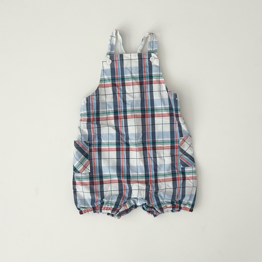 Janie and Jack Plaid Overall Size 6-12 Months